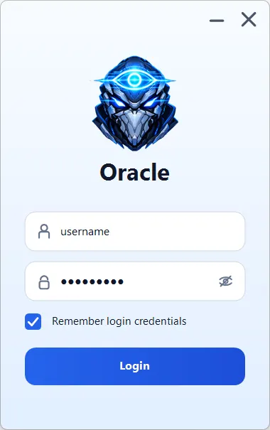 Oracle login window
